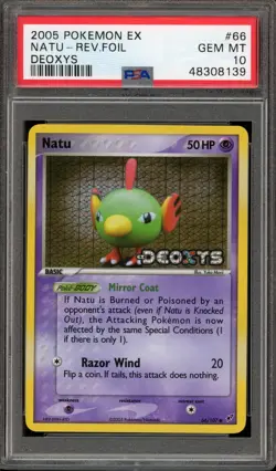 Pokemon Natu EX Deoxys Reverse Holo #66 PSA 10 Gem Mint - Image 1