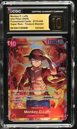One Piece TCG Promo Monkey.D.Luffy Treasure Booster ST10-006 SR CGC PRISTINE 10 - Image 1