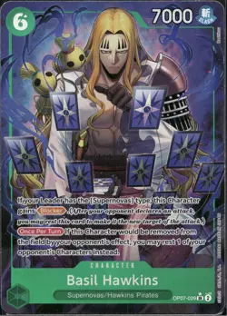 One Piece TCG • Basil Hawkins OP07-029 • Alternate Artwork • ENG/NM - Image 1