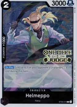 One Piece En Card Game Carte Promo Holo Judge Helmeppo ST06-010 English Mint - Image 1