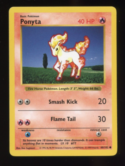 Ponyta 60/102 Shadowless Base Set Common | WOTC 1999 Vintage Pokemon Card - Image 2