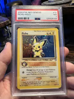 Pichu 12/111 PSA 7 NM Pokemon Card - TCG 2000 Neo Genesis - Unlimited Holo WOTC - Image 1