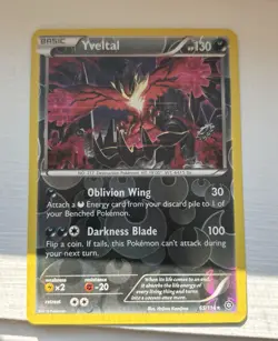 Pokemon TCG Yveltal 65/114 Holo Foil Steam Seige Rare Card, Near Mint Condition - Image 1