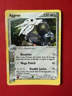 Pokemon Aggron 110 HP 1/109 Ruby & Sapphire Reverse Holo Rare Card - Image 1