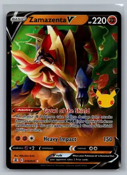 Zamazenta V Celebrations #018/025 Ultra Rare,Holo Pokemon Card - Image 1