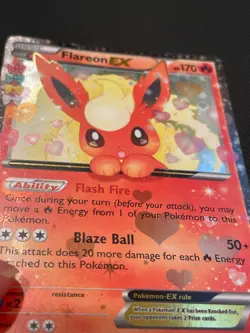 HP+ 2016 holo card Flareon EX RC6-32 Generations Radiant Collection Holo - Image 3