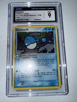 Azumarill 1/109 Team Rocket Returns Holo Vintage Card 2004 Graded 9 CGC - Image 1
