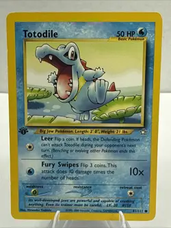 Pokemon Card Totodile 81/111 Neo Genesis 1st Edition - Image 1