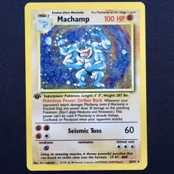 Machamp 8/102 Base Set Holo Rare 1st Edition WOTC 1999 Pokemon Card LP - Image 1