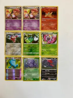 9x Pokemon Cards Lot Xatu Victini Wormadam Vivillon Wobbuffet Weezing Weavile - Image 1