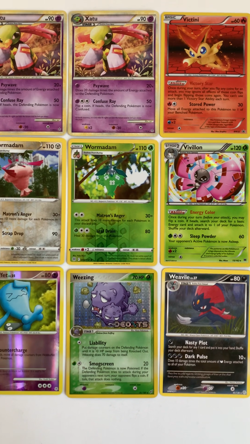 9x Pokemon Cards Lot Xatu Victini Wormadam Vivillon Wobbuffet Weezing Weavile - Image 2