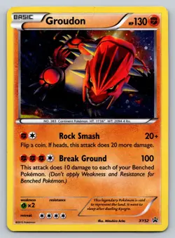 2015 Groudon XY52 Holo Rare Pokemon Card XY Black Star Promo HP - Image 1