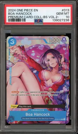 One Piece CCG Boa Hancock Premium Card Coll. BS Vol. 2 ST03-013 PSA 10 Gem Mint - Image 1