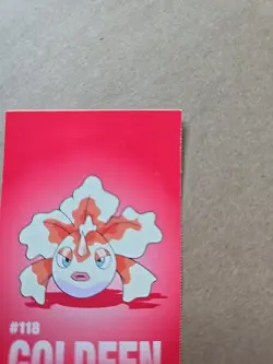 Goldeen Pokemon 1999 Game Freak Creatures 1999 Sticker Pokemon Card #118 Rare - Image 3