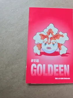Goldeen Pokemon 1999 Game Freak Creatures 1999 Sticker Pokemon Card #118 Rare - Image 5