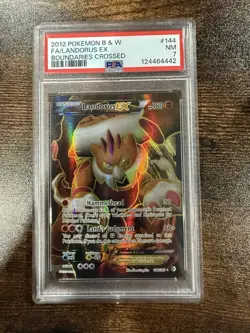 Pokemon Landorus EX Full Art Holo Card 144 Boundaries Crossed PSA 7 NEAR Mint - Image 1