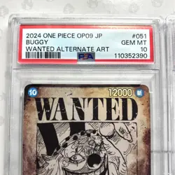 Buggy OP09-051 & Shanks OP09-004 PSA 10 SP Wanted Poster OnePiece Card 2Pcs - Image 2