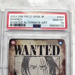 Buggy OP09-051 & Shanks OP09-004 PSA 10 SP Wanted Poster OnePiece Card 2Pcs - Image 3