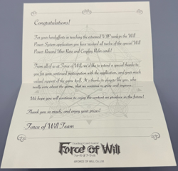 Force of Will Power Reward 2016 Collectable Deck Box W/ Note & Cards Authentic - Image 2
