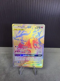 Reshiram & Charizard GX SM247 Full Art Black Star Promo Pokemon TCG Card LP/MP - Image 1