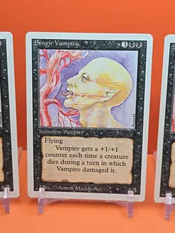⚫⚫⚫ (4) 1994 MAGIC The Gathering SENGIR VAMPIRE REVISED 3RD EDITION PLAYED⚫1 - Image 3