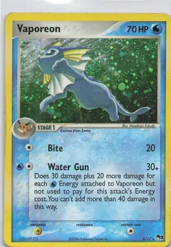 Vaporeon 6/17 POP SERIES 3 - Holo Pokemon Card - HP Swirl 🌀 - Image 1