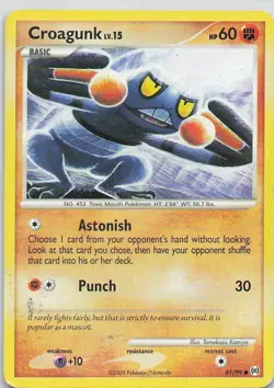 CROAGUNK 61/99 C ARCEUS POKEMON HP - Image 1