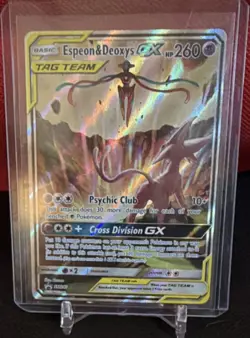 Pokemon Espeon & Deoxys GX TAG TEAM GX SM240 SM Promo Holo 260HP Eng 2020 - Image 1
