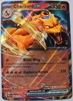 Pokemon TCG Charizard EX Scarlet & Violet SV 151 Double Holo Card 006/165 - Image 1