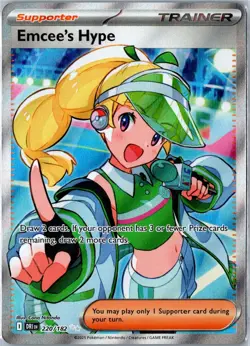 Pokemon Card - Emcee's Hype 220/182 Destined Rivals Ultra Rare Near Mint - Image 1