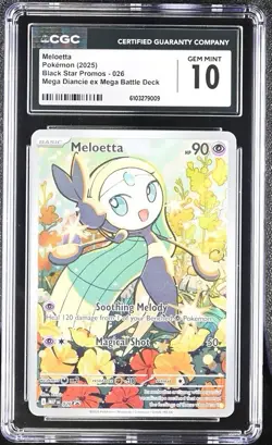 Meloetta 026 Black Star Promo Illustration Rare Pokemon - Battle Deck CGC 10 GEM - Image 1