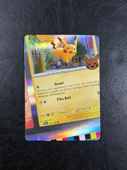 NFC Miscut - Pikachu - Holo - Trick Or Trade 2023 - Error - Pokemon TCG - Image 1