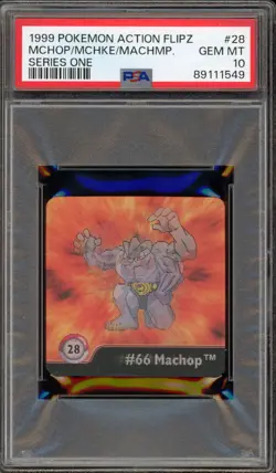 Pokemon Machop/Machoke/Machamp Action Flipz Series One #28 PSA 10 Gem Mint - Image 1