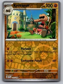 Krokorok 116/198 Common Scarlet & Violet Pokemon Reverse Holo Near Mint - Image 1