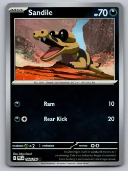 Sandile 064/094 Common Phantasmal Flames Pokemon Reverse Holo Near Mint - Image 1