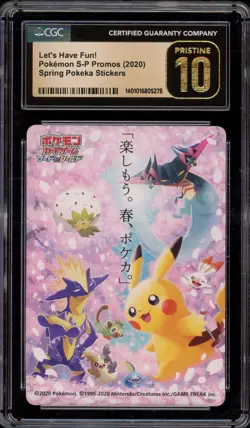 Pokemon Let's Have Fun! Spring Pokeka Stickers Promo CGC 10 Pristine - Image 1