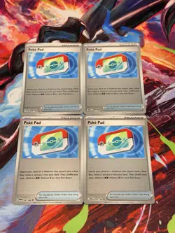 4x Poke Pad 081/088 Reverse Holo x4 - NM Perfect Order Pokemon Playset ME03 - Image 1