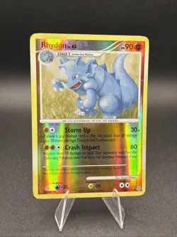 RHYDON 60/130 Reverse Holo pokemon LV43 DIAMOND & PEARL BASE SET 2007 Pokemon MP - Image 2
