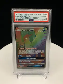 2018 Pokemon Sun & Moon Celestial Storm: Articuno GX FA 171/168 [PSA 10] - Image 1
