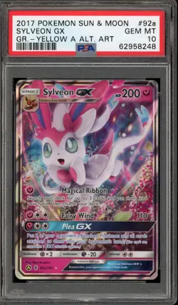 Pokemon Sylveon GX Yellow A Alt Art Guardians Rising #92a PSA 10 Gem Mint - Image 1