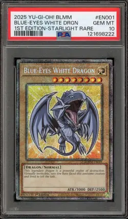 Yu-Gi-Oh! Blue-Eyes White Dragon 1st Ed Starlight Rare BLMM-EN001 PSA 10 - Image 1