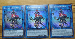 x3 Yugioh Summon Sorceress Super Rare SOFU-ENSE2 Slight Play (rev pictures) - Image 1