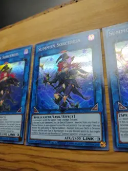 x3 Yugioh Summon Sorceress Super Rare SOFU-ENSE2 Slight Play (rev pictures) - Image 5