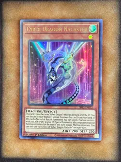 Yugioh Cyber Dragon Nachster LDS2-EN032 Ultra Rare 1st Ed GOLD NM - Image 1