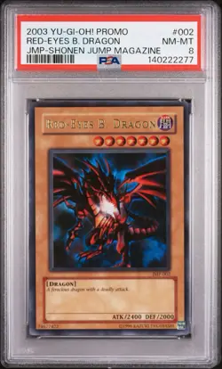 2003 Yu-Gi-Oh! Red-Eyes B. Dragon Shonen Jump JMP Ultra Rare PSA 8 - Image 1