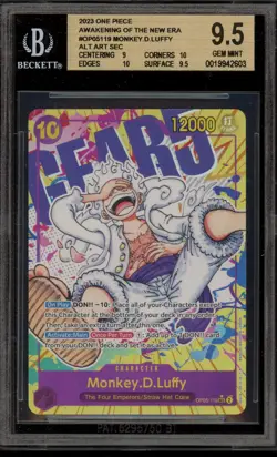 One Piece CCG Monkey.D.Luffy Awakening/New Era Alt Art SEC OP05-119 BGS 9.5 - Image 1
