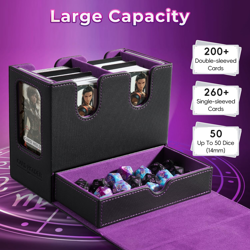 Mtg Deck Box for Commander Deck Box with Dice Tray Fits 230 Cards, 4 in 1 for Ma - Image 5