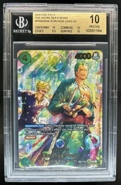 2026 One Piece Azure Seas Seven Roronoa Zoro Special Alt Art #PRB01-006 BGS 10 - Image 1