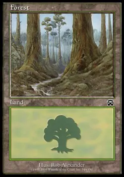 Damaged, English MTG Foil Forest (349) - Foil Mercadian Masques Magic the Gather - Image 1