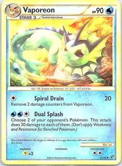 Pokemon Vaporeon 41/90 Undaunted Regular - Image 1